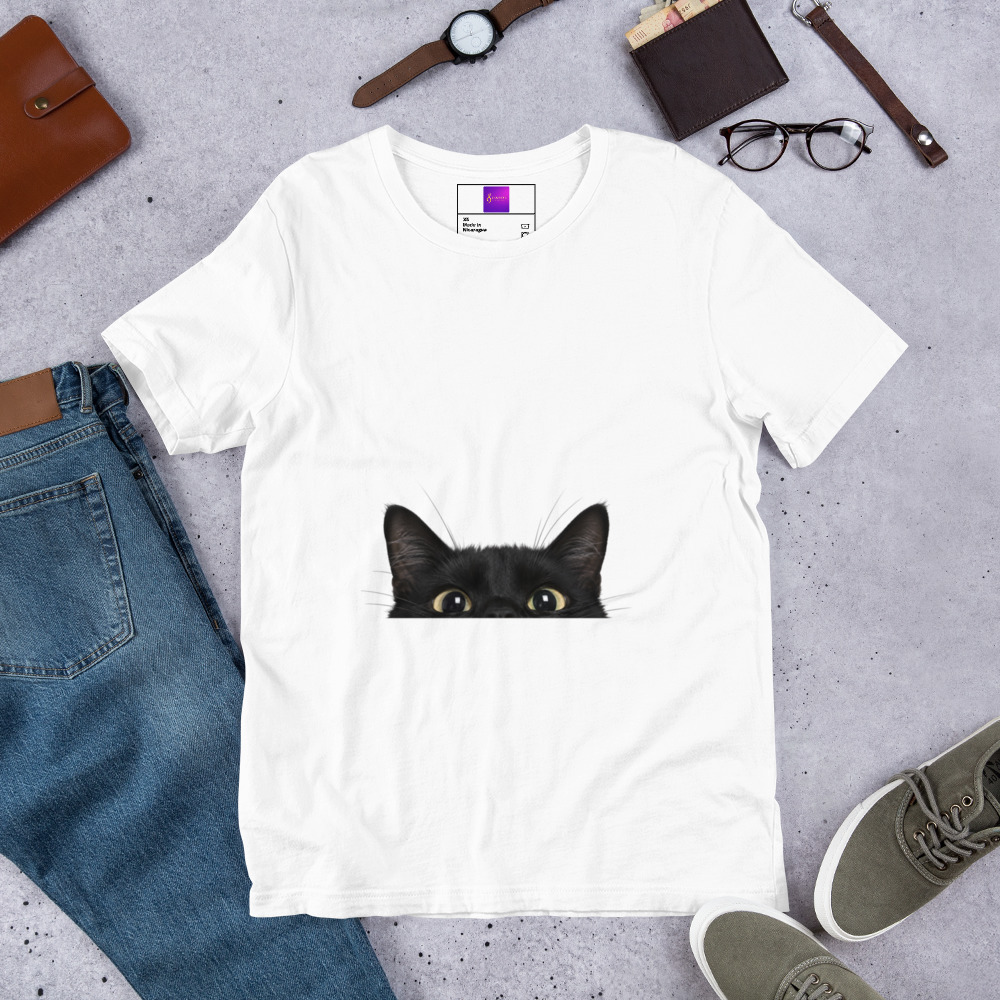 Maglietta con gatto nero