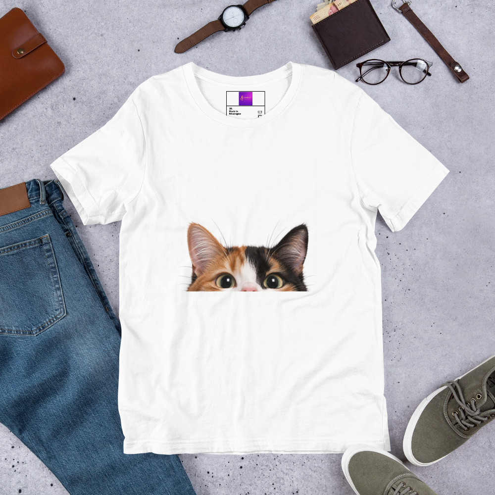 Maglietta con gatto tricolore
