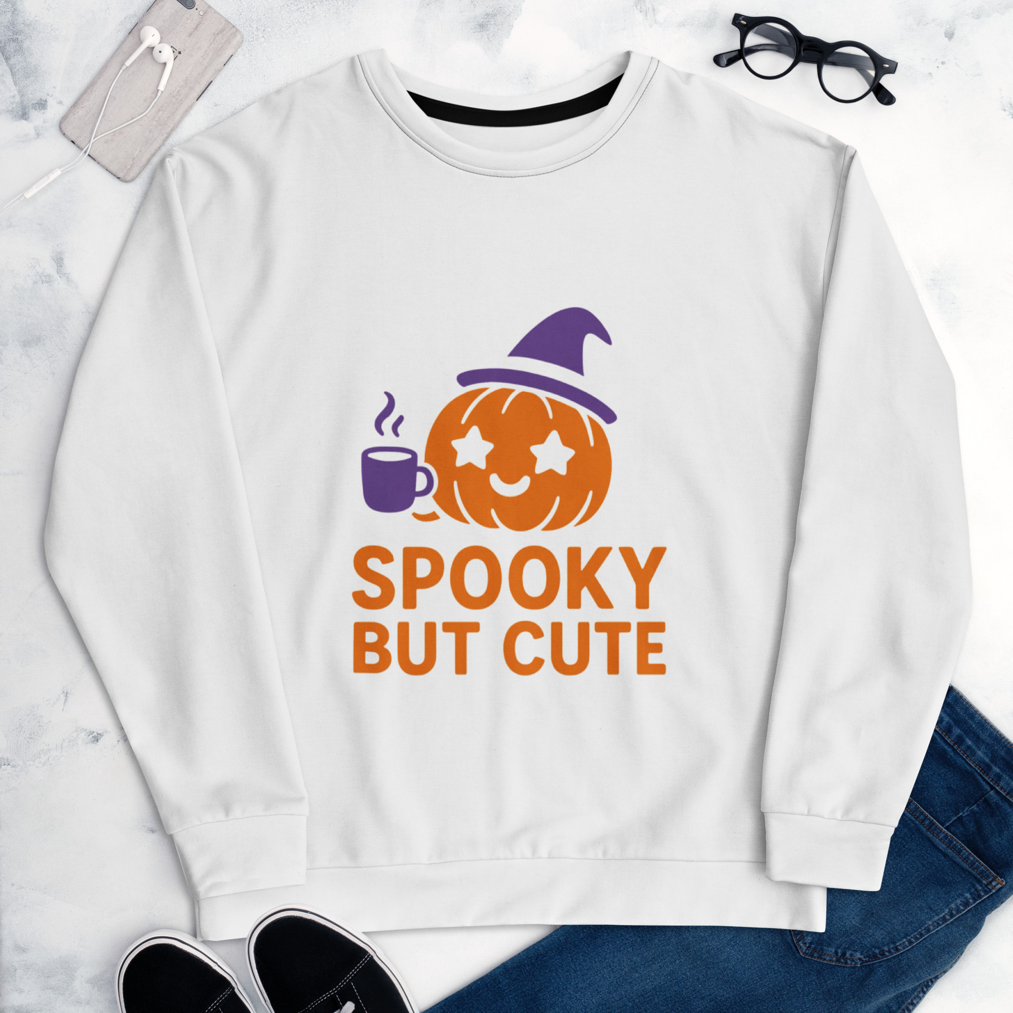 Maglia a maniche lunghe con stampa a tema Halloween